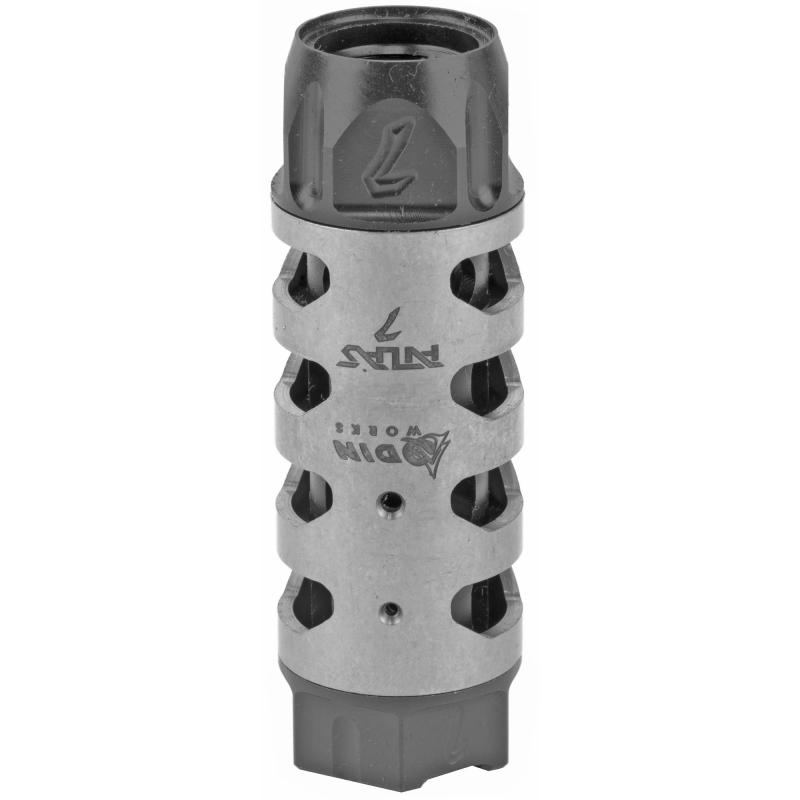 Atlas 7, Muzzle Brake, For .30 Cal or 7.62MM Calibers, 5/8-24 Threaded, Stainless Steel MB-ATLAS-7