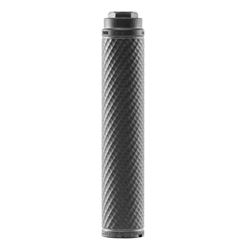 Vent 2 | 9MM, 3D Printed Titanium with PVD Finish, Black, 1.125X28 (SilencerCo Alpha) Mount, Includes 1/2X28 Direct Thread Adaptor, V2-0090101