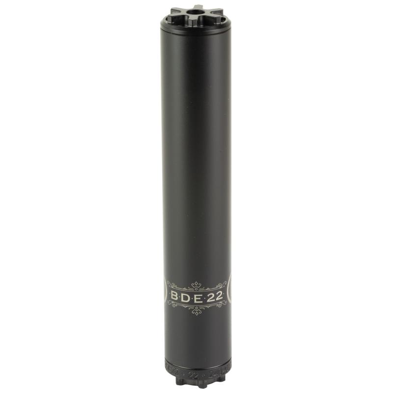 BDE 22, Suppressor, 22 Caliber, Cerakote Finish, Black, Titanium, Fits 1/2x28 TPI BDE-22