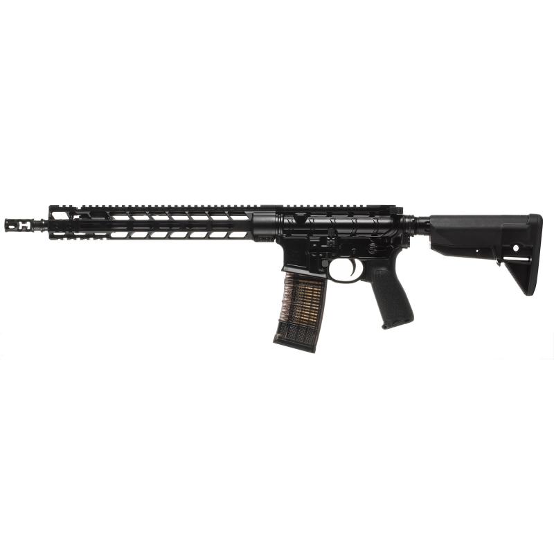 MK114, Mod 2-M, Semi-automatic Rifle, 223 Wylde/556NATO, 14.5" Pinned (16" OAL) Barrel, 1:8 Twist, Mid-length Gas System, FSC556 Muzzle Device, Anodized Finish, Black, Magpul Grip, Magpul MOE Stock, 30 Rounds, 1 Magazine MK1-M2R-223-14-PW