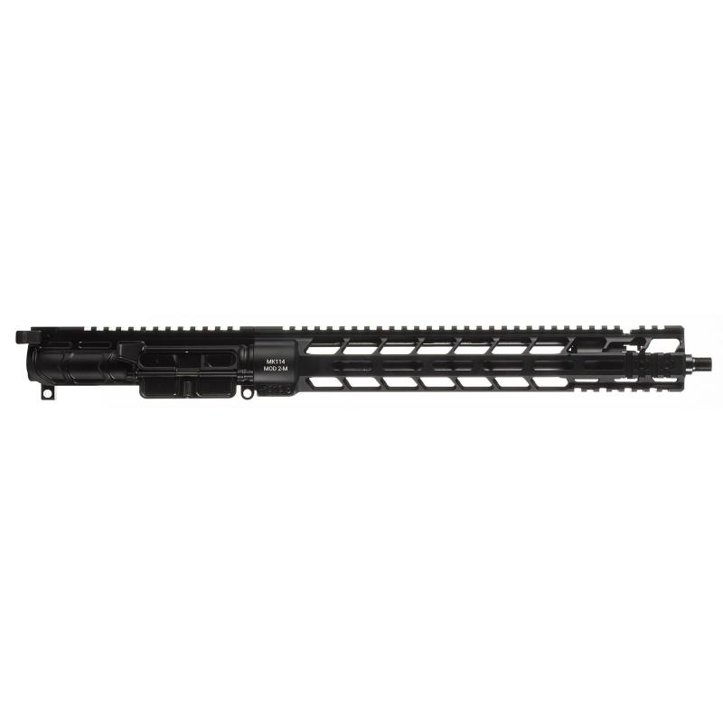 MK114 Mod 2-M, Upper Receiver, 223 Wylde, 14.5" Barrel, No Muzzle Device, Anodized Finish, Black, MLOK Handguard, Long Stroke Piston System, Adjustable Gas System, Fits AR-15 MK1-M2U-223-14-NC