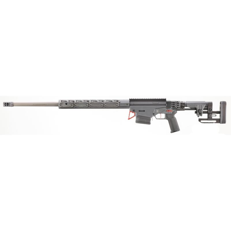 Custom Shop Ruger Precision, Bolt-Action Rifle, 6MM Creedmoor, 26" Cold Hammer-Forged Custom Heavy Contour Barrel, Threaded 5/8-24, APA Muzzle Brake, Type 3 Hardcoat Anodized/Cerakote Finish, Gray, TriggerTech Trigger, Ruger Precision Rifle Short-Action