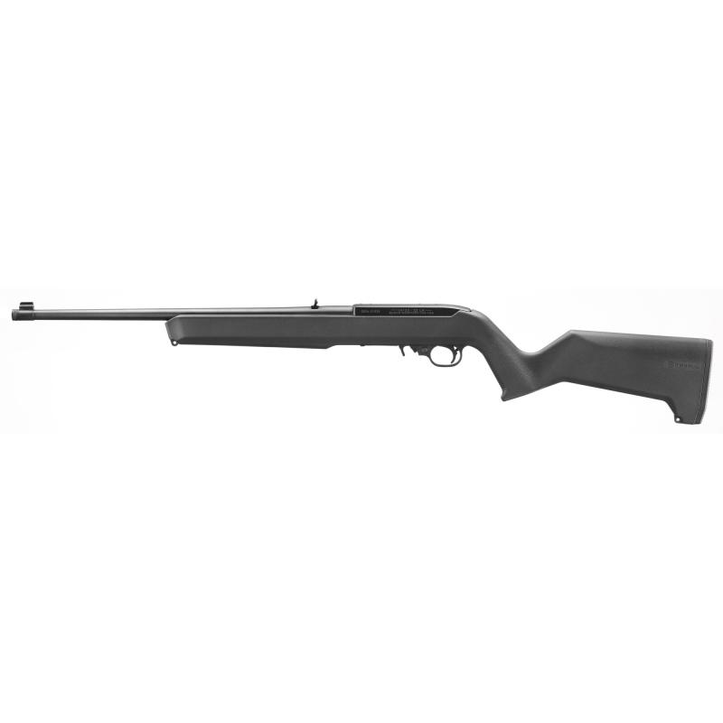 10/22, Semi-automatic Rifle, 22 LR, 18.5" Cold Hammer Forged Barrel, 1/2x28 Threaded, Satin Finish, Black, Black Magpul MOE X-22 Stock, Adjustable Rear Sight, Gold Bead Front Sight, 10 Rounds, 1 Magazine 31216