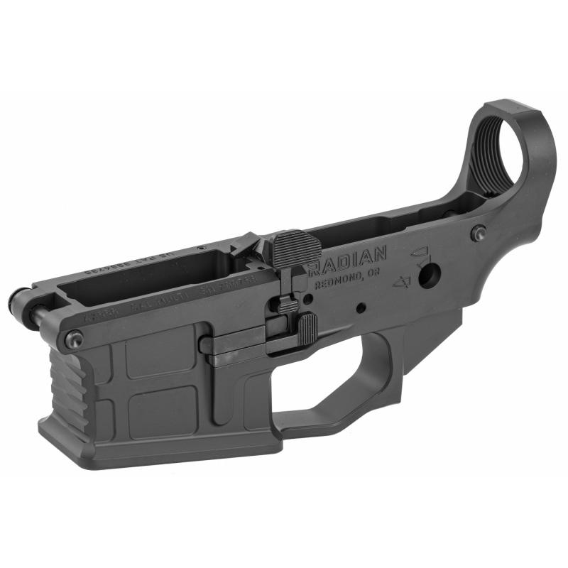 AX556 Stripped Billet Lower | 556 NATO/223 Remington, Ambidextrous, Cerakote Finish, Black, Includes Radian Talon Ambidextrous Safety, Hammer Pin, Semi-Automatic AR-15
