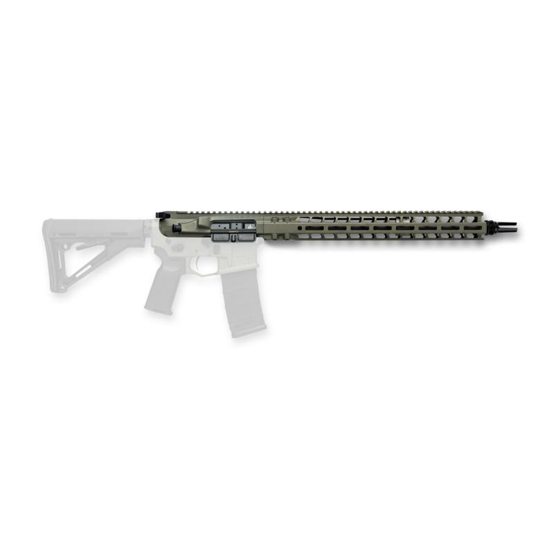 Complete Upper, 223 Wylde, 16" Barrel, 1:8 Twist, SilencerCo ASR Flash Hider, Mid Length Gas, 15" MLOK Handguard, Radian Raptor-SD Charging Handle, Radian Enhanced Bolt Carrier Group, Cerakote Finish, Olive Drab Green, Fits AR-15 R0474