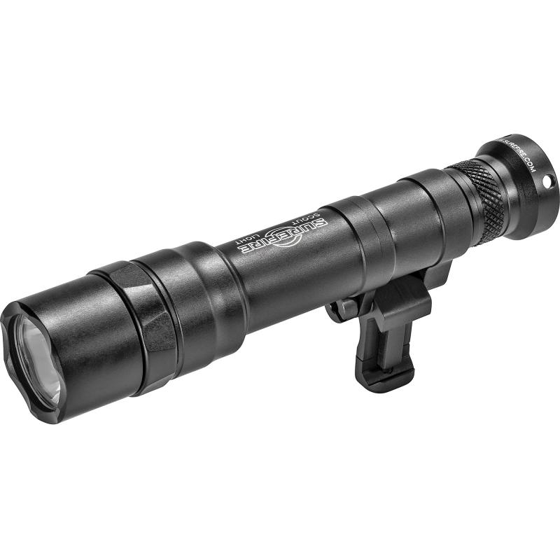 M640DF Scout Pro Flashlight, LED, 1500 Lumens, Black Finish, 1913 Picatinny Mount installed, MLOK Mount included, Z68 On/Off Tailcap, SF18650B Micro-USB Rechargable Battery Included M640DF-BK-PRO
