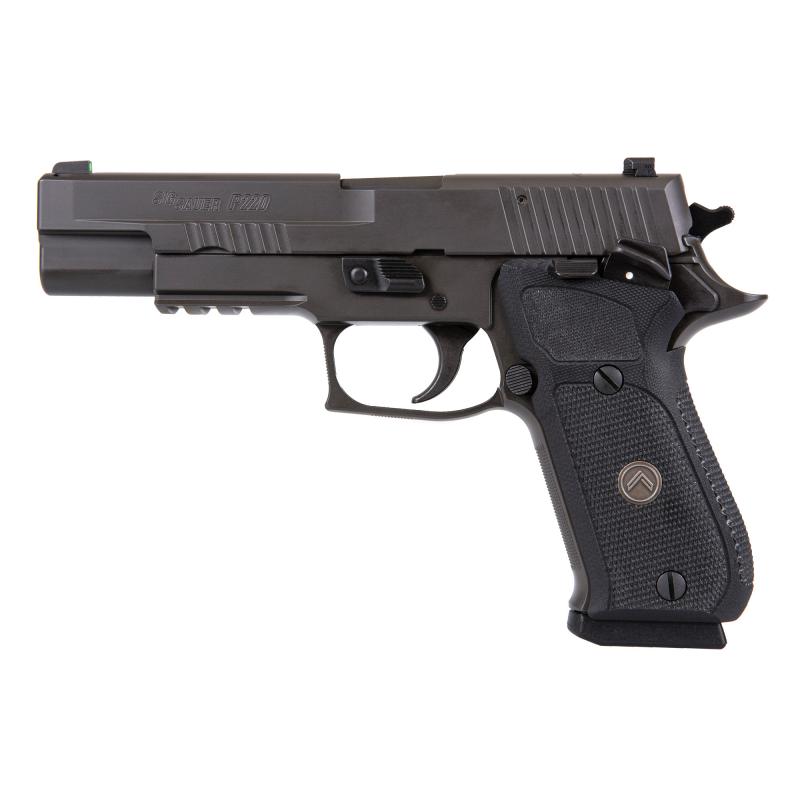 P220, Legion, Single Action Only, Semi-automatic, Metal Frame Pistol, Full Size, 10MM, 5" Barrel, Alloy, Legion Gray, G10 Grips, XRAY3 Day/Night Sights, Optic Ready, Manual Thumb Safety, 8 Rounds, 3 Magazines 220R5-10-LEGION-SAO-R2