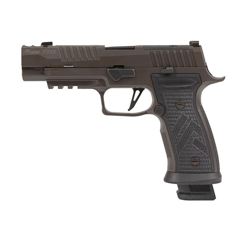 P320 AXG Legion |9mm, 3.9" Barrel + Comp, Hogue G10 Grips, Legion Gray Cerakote Finish, Optic Ready Slide, XSeries Trigger, X-Ray 3 Night Sights, 21Rd, 3 Magazines