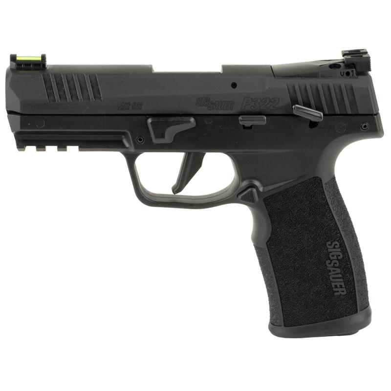 P322, Semi-automatic, Single Action Only, Polymer Frame Pistol, Full Size, 22 LR, 4 Barrel", Anodized Finish, Black, Adjustable Fiber Optic Sights, Optic Ready, 10 Rounds, 2 Magazines, California Compliant 322C-BAS-CA
