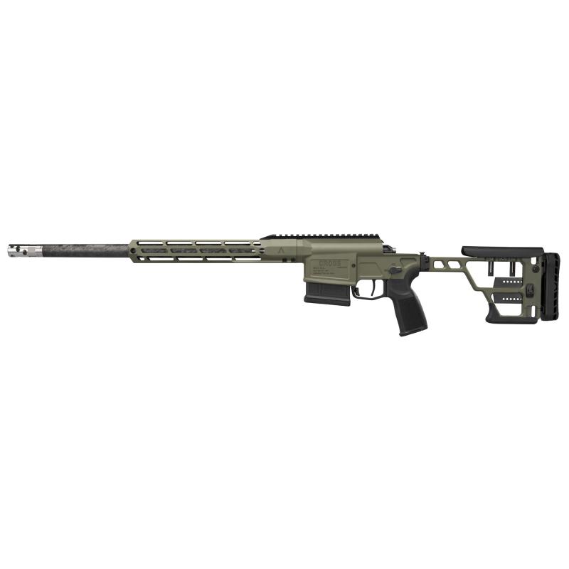 Cross Sawtooth, Bolt Action Rifle, 6.5 Creedmoor, 18" Proof Research Carbon Fiber Barrel, Free Floating M-LOK/ARCA Forend, Folding Precision Adjustable Stock, Cerakote Finish, Moss Green, 5 Rounds, 1 Magazine CROSS-65-18B-SAW