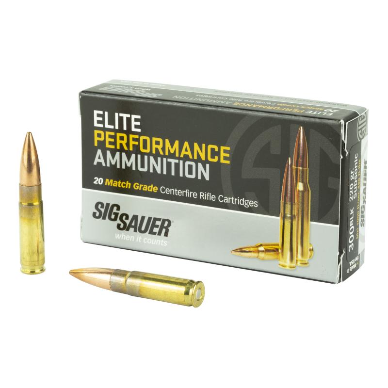 Elite Match Subsonic |.300 AAC Blackout 220 Grain Sierra MatchKing Open Tip Match, Box of 20 Rounds
