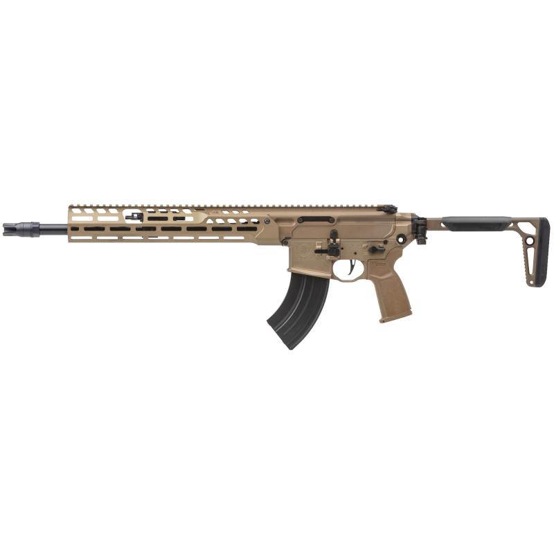 MCX SPEAR-LT | 7.62X39 16" Barrel Anodized Coyote Finish, Side Folding Stock, Flat Blade Match Trigger, 13" Lightweight Ergonomic M-LOK Handguard, Ambidextrous Controls, 28 Rounds, 1 Magazine Semi-automatic Rifle
