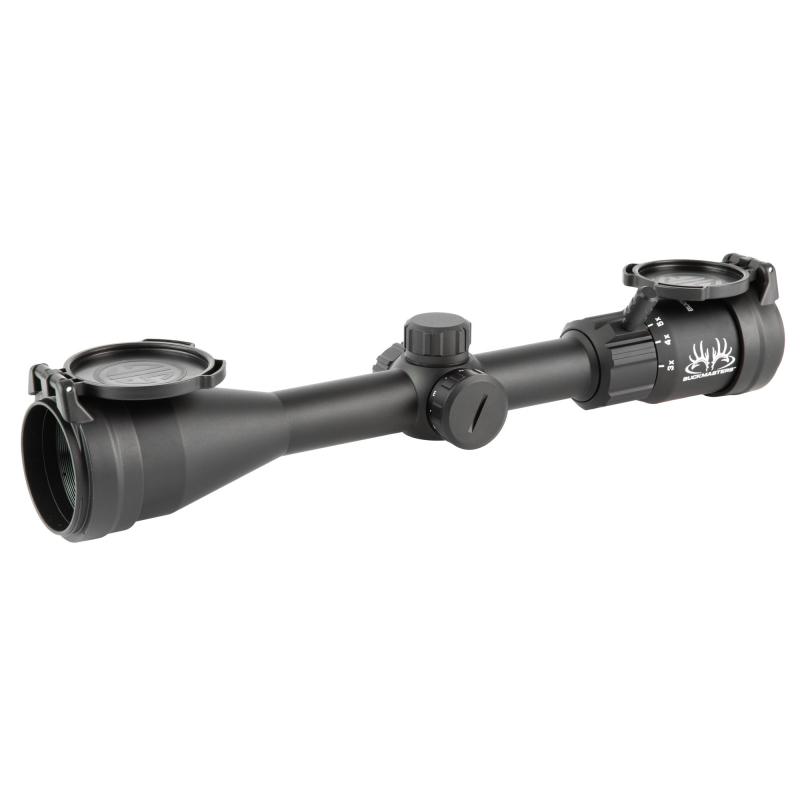 Buckmaster Hellfire, Rifle Scope, 3-12X44mm, Hellfire Buckmaster BDC Illuminated Reticle, 1" Main Tube, Second Focal Plane, 0.25 MOA Adjustments, Matte Finish, Black SOBM43002