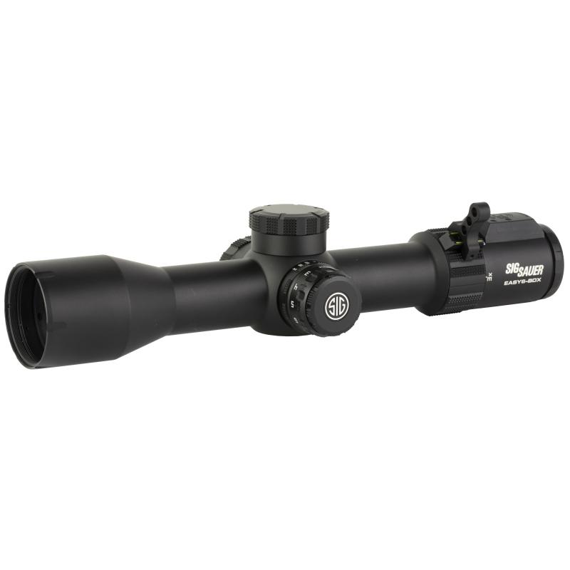 EASY6-BDX, Rifle Scope, 3-18X44mm, Black, 34mm Main Tube, MRAD Adjustments, BDX Digital DEV-L Ballistic Retticle W/194 LEDS, Capped Turrets, SFP SOEBDX63105