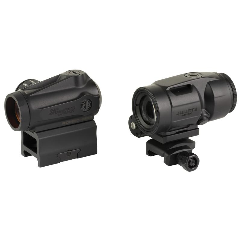 ROMEO MSR/Juliet Combo Kit, Red Dot Sight w/Juliet3-Micro Magnifier, 3X22, 2 MOA, Black, Includes 90 Degree Push-Button Flip-to-Side Magnifier Mount SORJMSR101