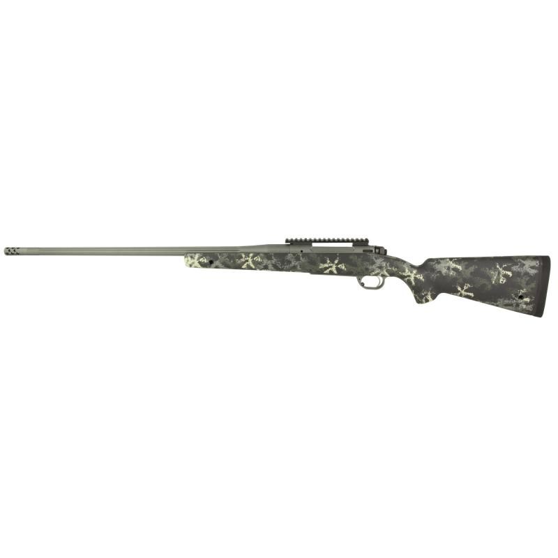 Model 2020, Boundary, Bolt Action Rfile, 300 Winchester Magnum, 24" Fluted Steel Barrel, 1:10 Twist, SA Radial Brake, Cerakote Finish, Tactical Gray, Rogue Camo AG Sportsman Carbon Fiber Stock with M-LOK and QD Cups, TriggerTech Adjustable Trigger, 3 Rou