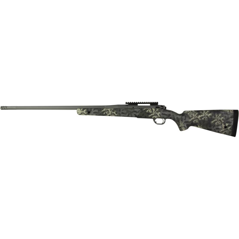 Model 2020, Boundary, Bolt Action Rifle, 6.5 PRC, 24" Fluted Steel Barrel, 1:8 Twist, SA Radial Brake, Cerakote Finish, Tactical Gray, Rogue Camo AG Sportsman Carbon Fiber Stock with M-LOK and QD Cups, TriggerTech Adjustable Trigger, 3 Rounds BAB92465PRC
