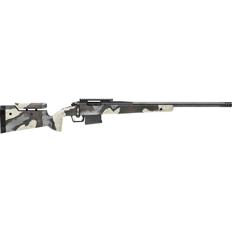 Model 2020 Waypoint, Bolt Action, 6.5MM Creedmoor, 22" Carbon Fiber Barrel, SA Radial Brake, Tan Color, Desert Verde Cerakote, Ridgeline Camo Adjustable Carbon Fiber Stock with M-LOK, TriggerTech Adjustable Trigger, 5Rd, 1 AICS Short Action Magazine BAW9