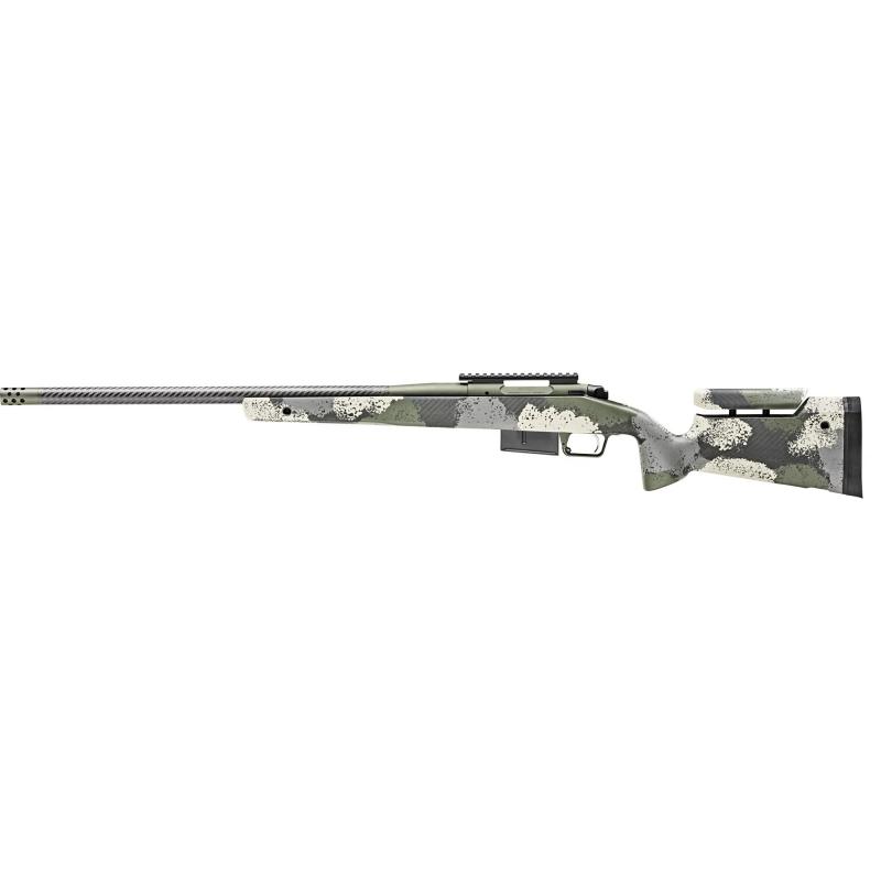 Model 2020 Waypoint, Bolt Action Rifle, 300PRC, 24" Carbon Fiber Barrel, 1:8.5 Twist, SA Radial Brake, Cerakote Finish, Mil-Spec Green, Evergreen Camo Adjustable Carbon Fiber Stock with M-LOK, TriggerTech Adjustable Trigger, 3 Rounds, 1 AICS Long Action