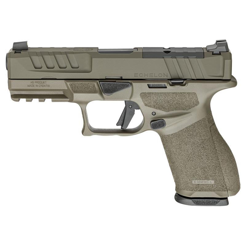 Echelon 4.0C, Semi-automatic, Striker Fired, Polymer Framed Pistol, Compact, 9MM, 4" Barrel, Cerakote Finish, Olive Drab Green, Optics Ready Slide, Front Tritium Night Sight, Tactical U-Dot Rear, 2 Magazines, (1)-18 Round & (1)-15 Round EC9409G-U