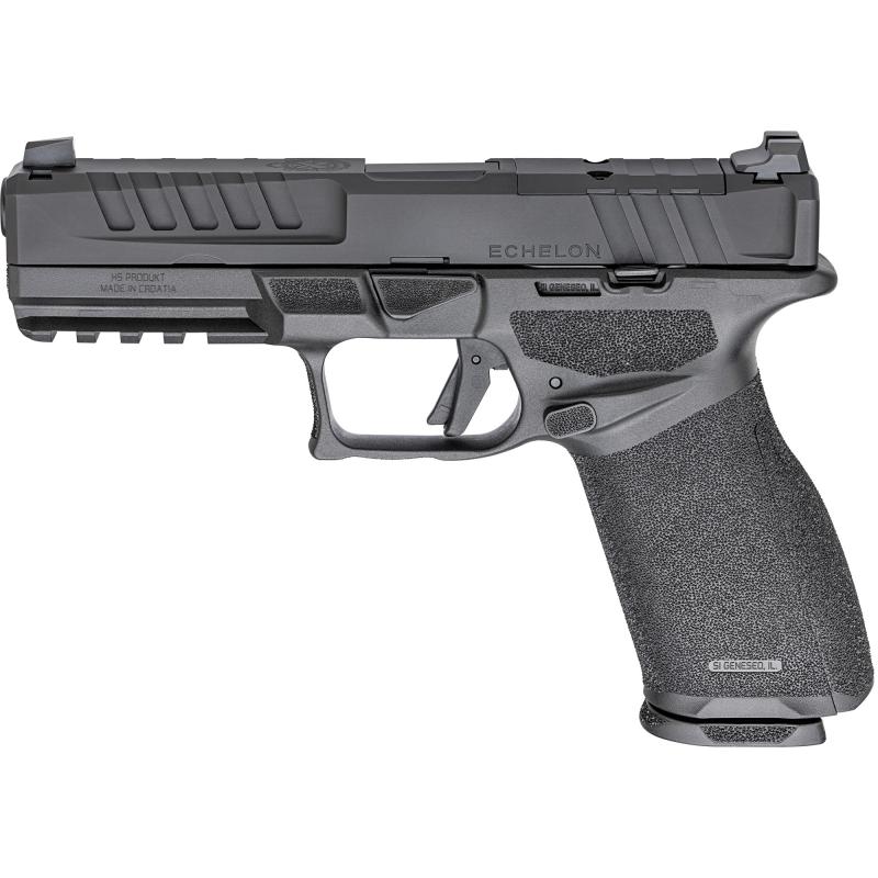 Echelon, Semi-automatic, Striker Fired, Polymer Framed Pistol, Full Size, 9MM, 4.5" Barrel, Melonite Finish, Black, Optics Ready Slide, Front Tritium Night Sight, Tactical Rack U-Dot Rear, 10 Rounds, 2 Magazines EC9459BLC-U