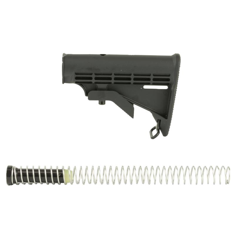 Coplete M4 Stock Kit, Black Finish, Includes  ST-T2 Buffer, Buffer Tube, Buffer Spring, Castle Nut, End Plate, Fits AR Rifles SAK0701-K