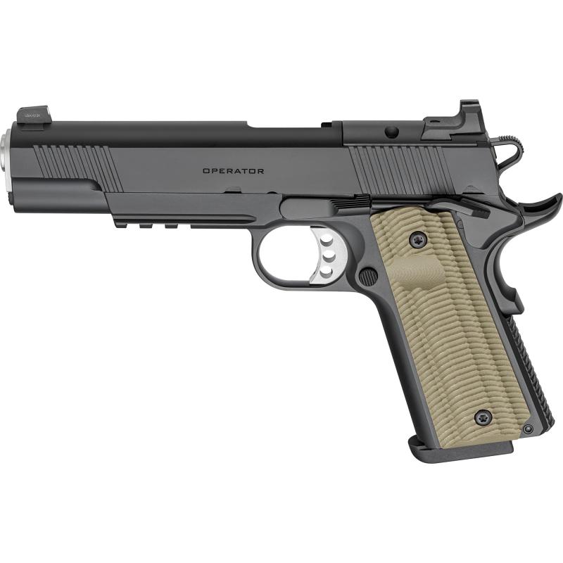 1911 Operator AOS | 9x19mm, 5" Barrel, Black, G10 Grips, 2 9 Rd Magazines, AOS Optics Ready, Optic Not Included