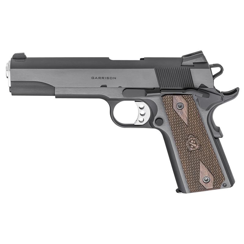 Garrison 1911 | 9MM, 5" Match Grade Barrel, Blued Finish, Black, Wood Grips, 3-Dot Combat Sights, Manual Thumb Safety, Grip Safety, 9 Rounds, 1 Magazine PX9419 Single Action Only, Semi-automatic, Metal Frame Pistol, Full Size
