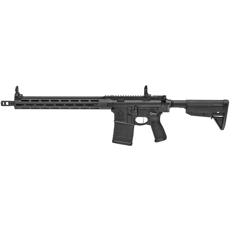 SAINT VICTOR, Semi-automatic, AR-10 308 Winchester, 16" Lightweight Profile Barrel, 1:10" Twist, Black Finish, BCM 6-Position Stock, BCM Mod.3 Grip, 15" MLOK Rail, Front/Rear Flip Sights, 20 Rounds, 2 Magazines, Includes Single Point Sling & Crimson Trac