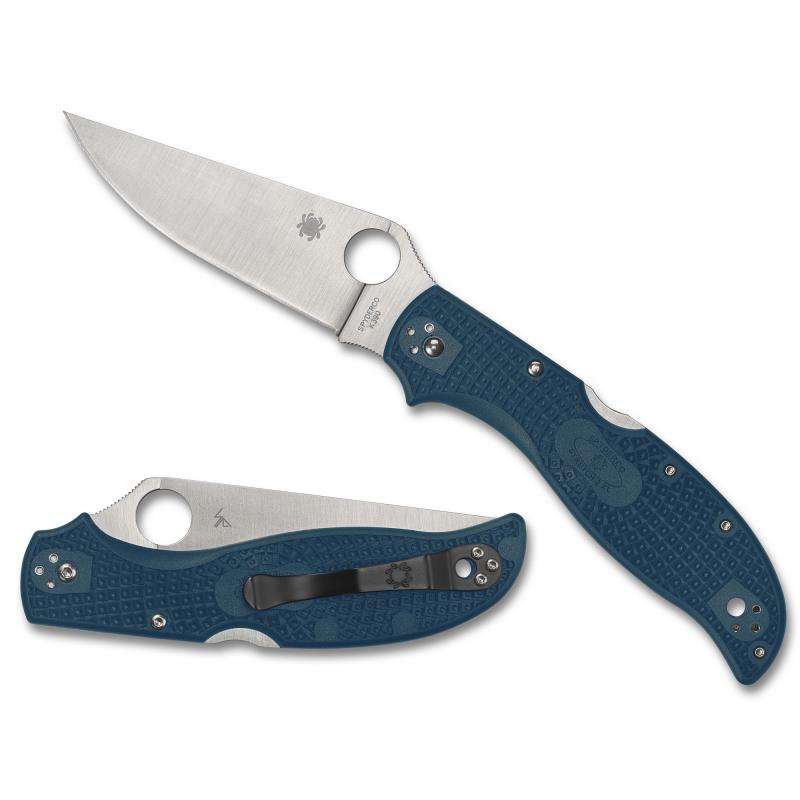 Stretch 2 XL, Folding Knife, 3.99" Drop Point Blade, K390 Blade Steel, 8.90" Overall Length, Back Lock, Satin Finish, Silver Blade, Blue FRN Handle C258FPK390