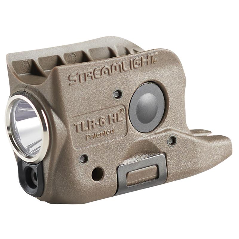 TLR-6 HL, Tac Light with Green Laser, For Glock 42 & 43, 300 Lumens, Matte Finish, Flat Dark Earth, Includes Three SLB2 Batteries with USB-C Charging Case 69351