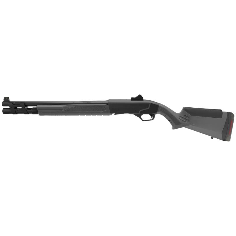 Renegauge Security, Semi-automatic, 12 Gauge 3", 18.5" Fluted Barrel, Melonite Finish, Black and Gray, Synthetic Stock, Ghost Ring Sight, 6 Rounds, Improved Cylinder/Modified/Full Chokes, Right Hand 57787