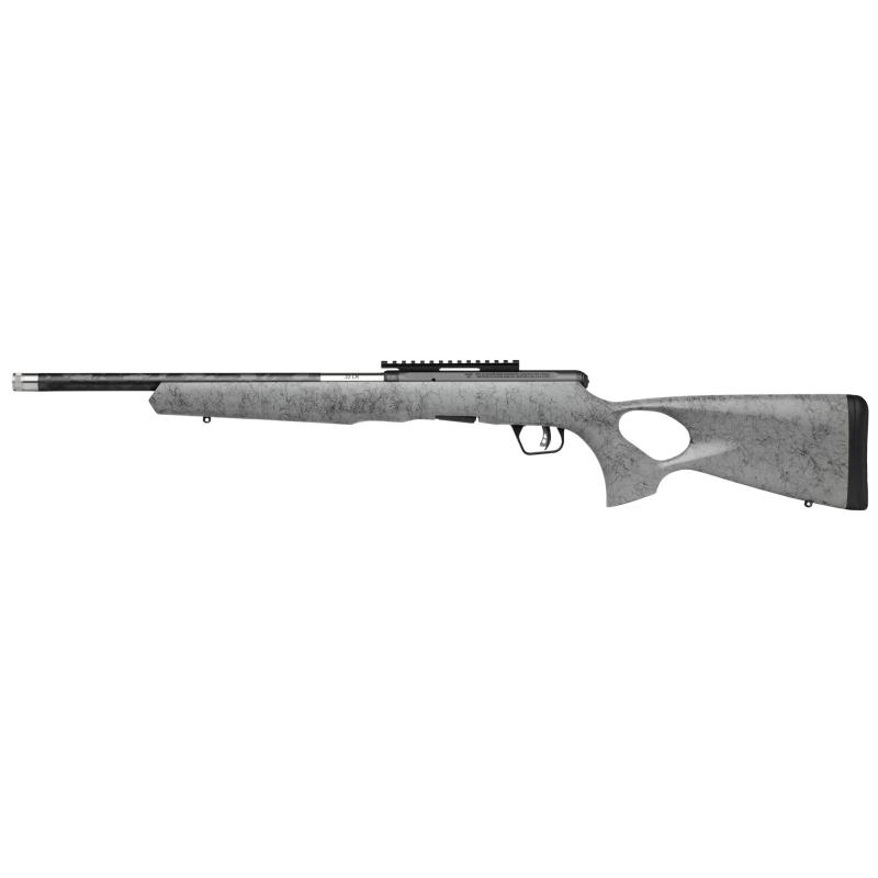 B17 Timberlite Thumbhole, Bolt Action Rifle, 17HMR, 18" Carbon Wrapped Threaded Barrel, Gray Ambidextrous Thumbhole Stock, Matte Finish, Black, 10 Rounds 70818