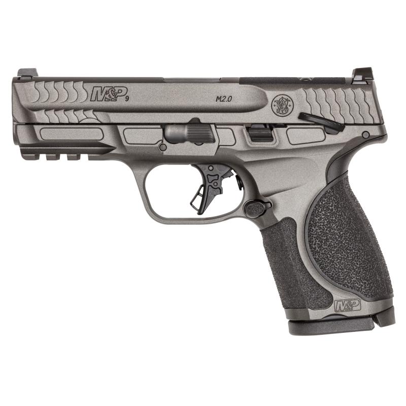 M&P M2.0 Metal, Semi-automatic, Striker Fired, Aluminum Frame Pistol, Compact, 9MM, 4" Barrel, Optic Ready, Manual Safety, Tungsten Gray Cerakote Finish, Gray, 10 Rounds, 2 Magazines 14104