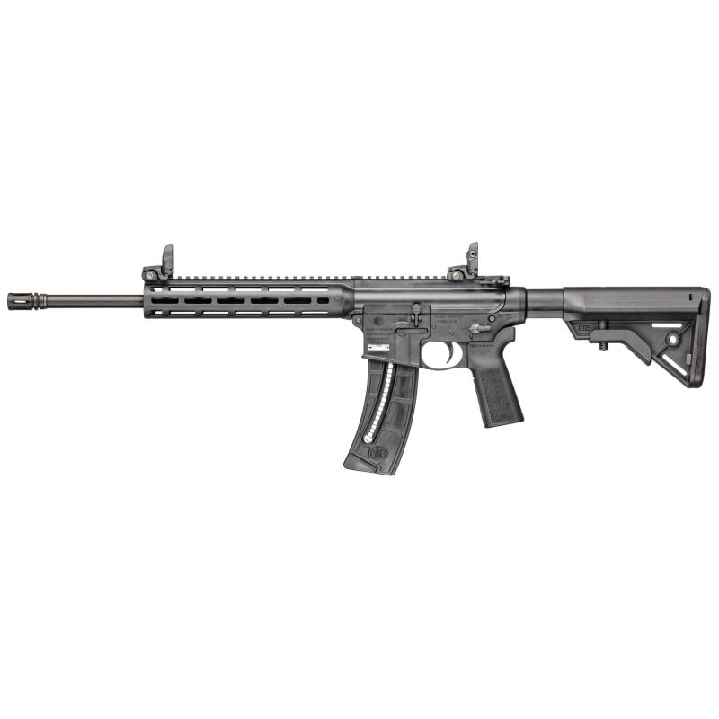 M&P 15-22 Sport B5 | 22LR 16.5" Barrel, Threaded 1/2X28, AR-15 Style, A2 Flash Hider, Matte Finish, Black, B5 Systems Stock and Grip, 10" M&P M-LOK Slim Handguard, Magpul Flip-Up Front and Rear Sights, 25 Rounds, 1 Magazine 14180