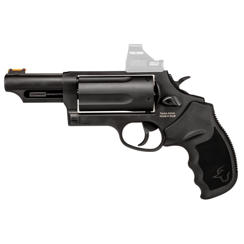 Judge Magnum T.O.R.O., Double Action, Alloy Steel Frame Revolver, Compact, 3" 410 Bore/.45 Long Colt, 3" Barrel, Fiber Optic Front Sight, Optics Ready, Rubber Grips, Oxide Finish, Black, 5 Rounds 2-4410P31MAG