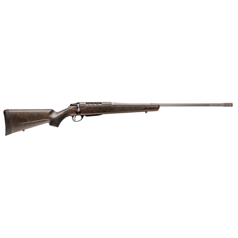 Tikka T3X Lite Roughtech Ember, Bolt Action Rifle, 243 Winchester, 22.4" Fluted Barrel, 5/8x24" Threaded, Muzzle Brake, Satin Finish, Silver, Fluted Bolt, Roughtech Finish Synthetic Stock, Red with Orange Webbing, 3 Rounds, 1 Magazine JRTXRBS315