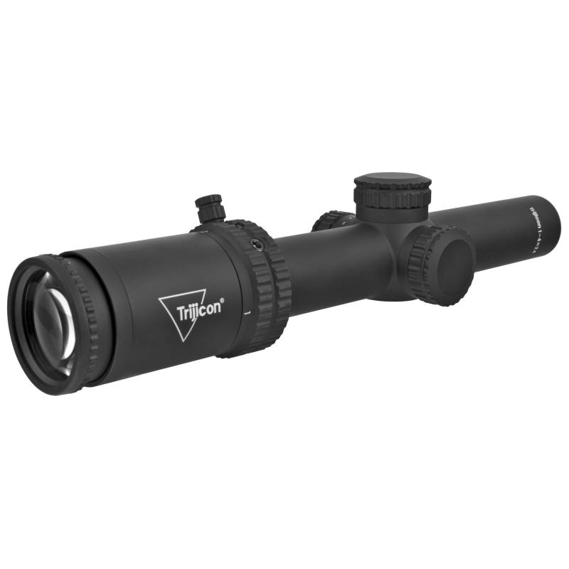 Credo® 1-4x24 Second Focal Plane (SFP) Riflescope w/ Red MRAD Ranging, 30mm Tube, Matte Black, Low Capped Adjusters