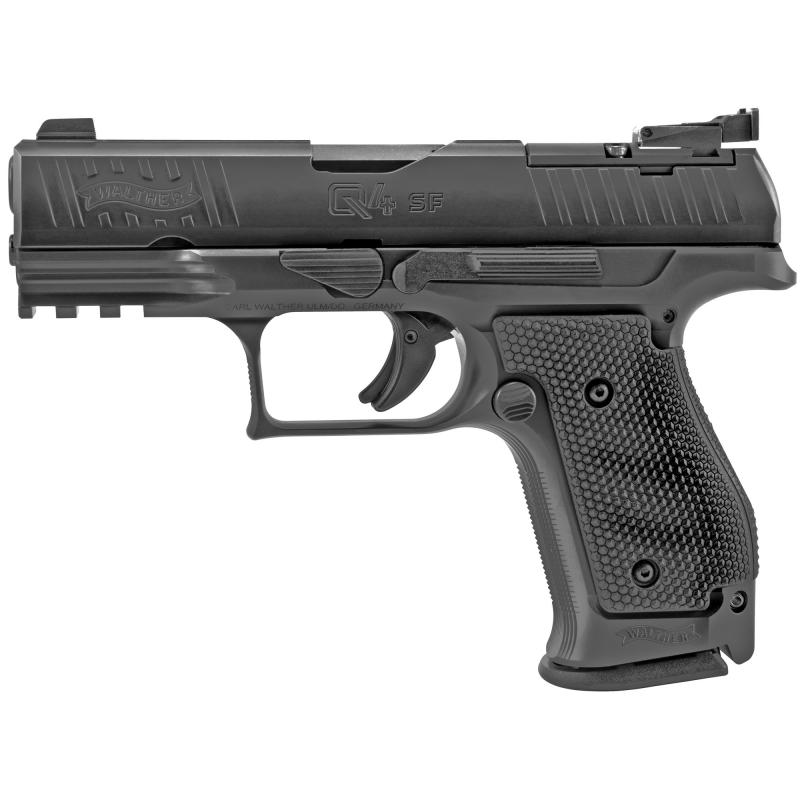 PPQ Q4 SF OR, Semi-automatic, Striker Fired, Full Size, 9MM, 4" Barrel, Steel Frame, Black Tenifer Finish, 15Rd, 2 Magazines, Fixed Front and Adjustable Rear Sight, Optics Ready, 2843323