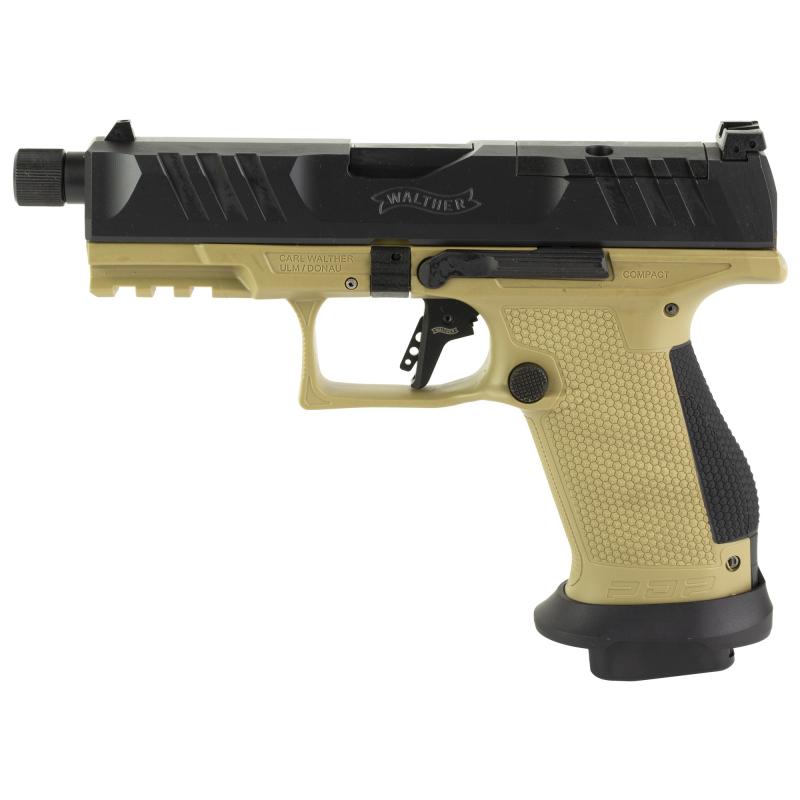 PDP Pro, Striker Fired, Semi-automatic, Polymer Frame Pistol, Compact, 9MM, 4.6" Threaded Barrel, Matte Finish, Black Slide, Flat Dark Earth Frame, Adjustable Rear Sight, Optics Ready, 18 Rounds, 2 Magazines 2877520