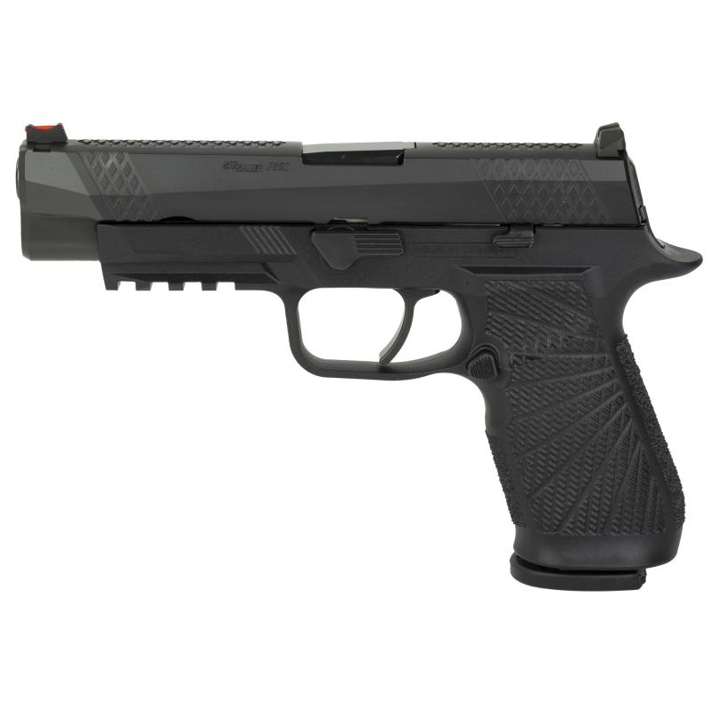 WCP320, Semi-automatic, Striker Fired, Full Size, 9MM, 4.7, Black, 17Rd, 2 Magazines, Curved Trigger, Fiber Optic Front Sight, Poly, DLC SIG-WCP320F-9BATC