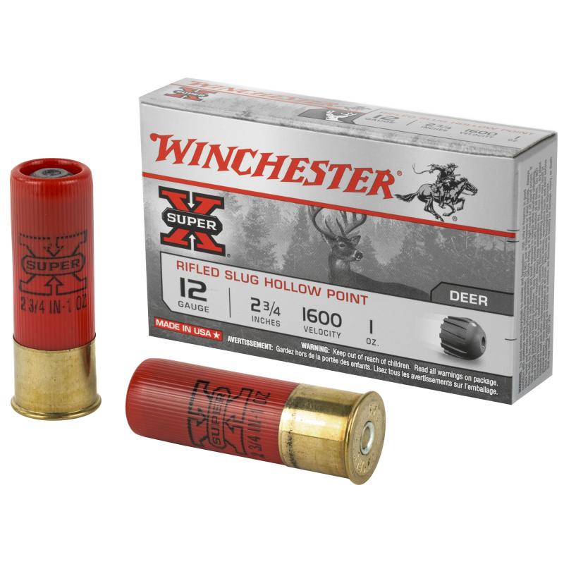 Super-X 12 Gauge 2.75 Inch 1600 FPS 1 Ounce Rifled Slug Hollow Point