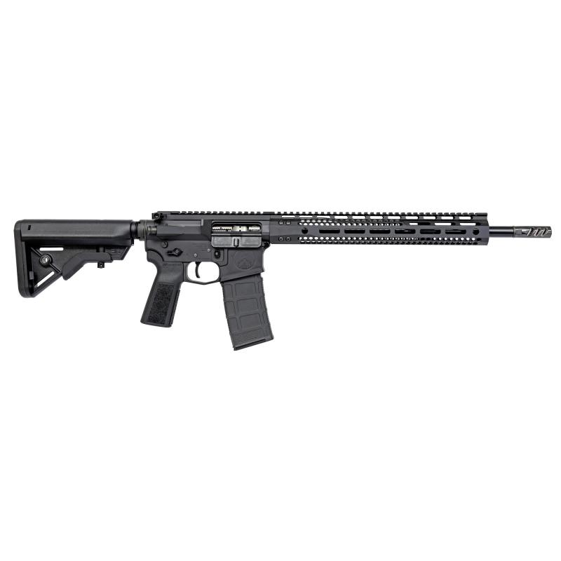 Type 15, Semi-automatic Rifle, AR, 223 Wylde, 16" Barrel, Flat Faced Compensating Brake, Anodized Finish, Black, Mid Length Gas System, 13.7" Free Float M-LOK Handguard, Hiperfire EDT2 Heavy Gunner Trigger, B5 Stock and Grip, 30 Rounds, 1 Magazine T15-55