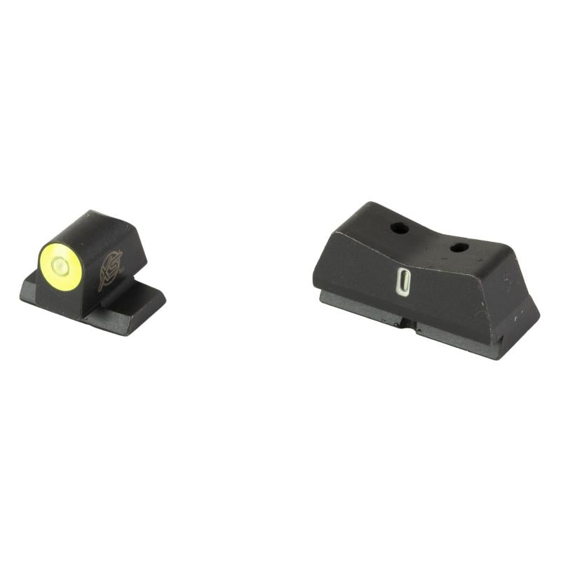 DXT2 Big Dot, Tritium Night Sight, For S&W M&P 2.0 Optics Ready Compact/Fullsize, Standard Height, Yellow Front Outline, Green Tritium Front/Rear SW-0039S-5Y