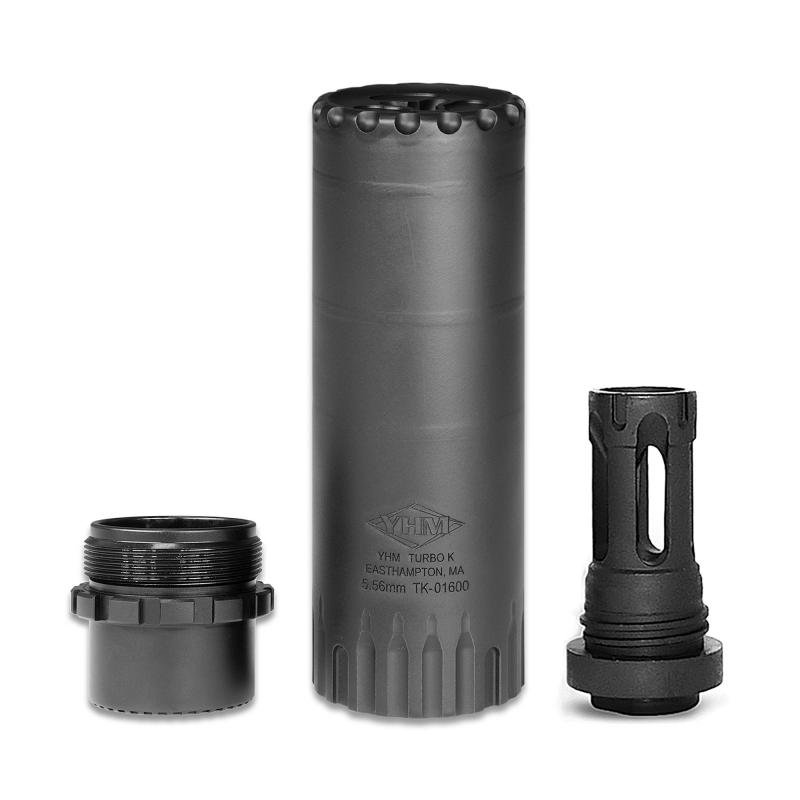 Turbo K-RB, Suppressor, 556NATO, 1/2"-28 Flash Hider Included, Steel, Black YHM-2180-28