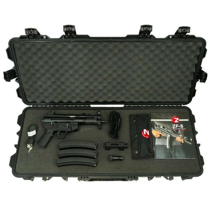 ZF-5P, Semi-automatic Pistol, Polymer Frame, 9MM, 5.8" 1/2x28 Threaded Barrel w/Tri-Lug Attachment, Matte Finish, Black, Adjustable Diopter Sights, Manual Ambidextrous Thumb Safety, QD Sling Swivel Rear, 30 Rounds, Includes 3 Mags, 2 Point Sling, Hard Ca