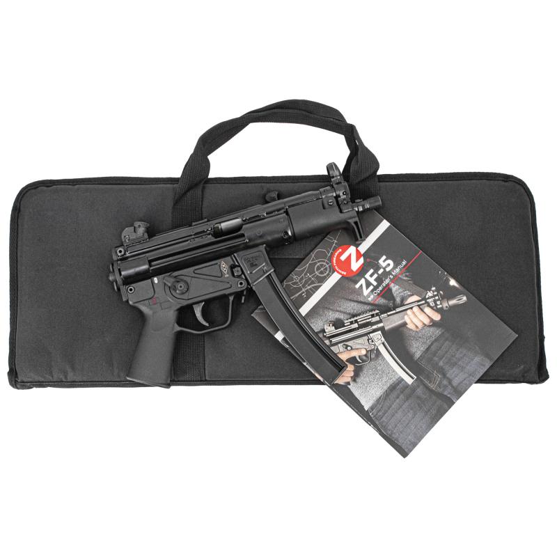 ZF-5P Essentials Package, Semi-automatic, 9MM, 5.8" CHF Threaded/Trilug Barrel, 1/2X28, Matte Finish, Black, Polymer Grip, Ambidextrous Safety, Adjustable Sights, 1 Magazine, 30 Rounds, Soft Case, Maual ZF5P01MAG9BK