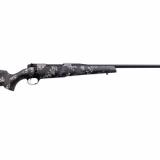 Mark V, Backcountry 2.0 Ti, Bolt Action Rifle, 257 Weatherby Magnum, 26" Flutted Titanium Barrel, #2 Contour, Cerakoted Finish, Graphite Black, Grey and White Sponge Accents, Exposed Carbon Fiber Stock, Muzzle Brake,3 Rounds, Right Hand MBT20N257WR8B