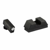 Optic Compatible Sets for Glock | 43X/48 MOS, Green Tritium with White Outline, Black Rear, .220" Front and .295" Rear, Lower 1/5 Co-Witness with Holosun, Not Compatible with RMRcc, GL-480