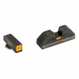 CAP Tritium Sight Set Glock 17/19/22 Green Front With Orange Square Outline Orange Rear Horizontal Line